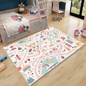 City Road Playground Zacht kinderkleed, vloerkleed voor kinderen, kinderkamerdecor, kinderkleed, speelkleed Metropolis