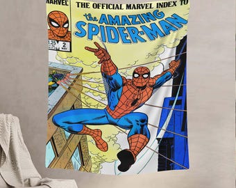 Spider-Man Comic Book Cover Tapestry: Superhero Wall Art