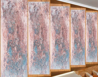 Tappeto per scale colorato, pedata per scale, tappeto per pedata per scale, gradino per scale, tappeti speciali per la tua casa, tappeto per pedata per scale di design