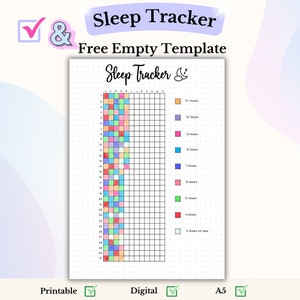 Sleep Tracker A5 PDF Habit Tracker Bullet Journal Sleep Tracker Template Insert Dream Tracker Sleep Log Sleep Cycle Yearly Sleep Tracker