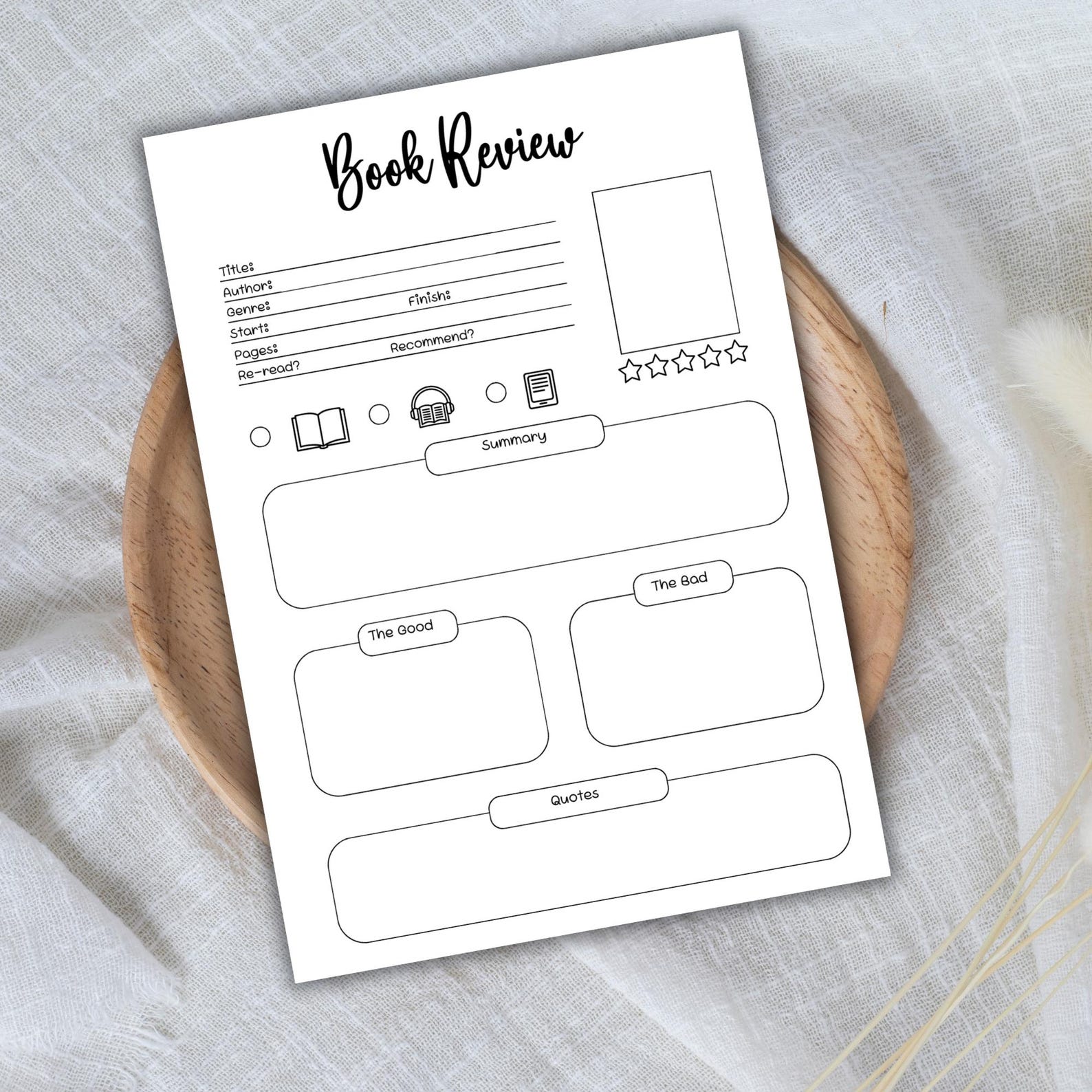 Book Review Bullet Journal Printable Book Tracker Printable Reading Log ...