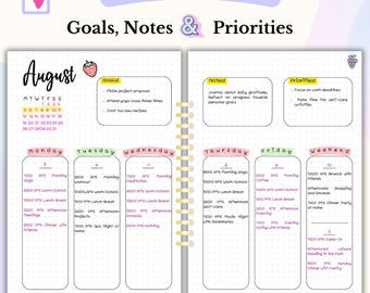Weekly Spread Bullet Journal Template Undated Weekly Spread Printable Planner Template Weekly Planner Agenda Schedule