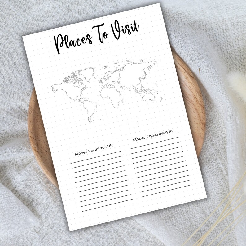 Visit Tracker Chart Places to Visit A5 Travel Tracker Printable, Travel Log Journal, Travel ...