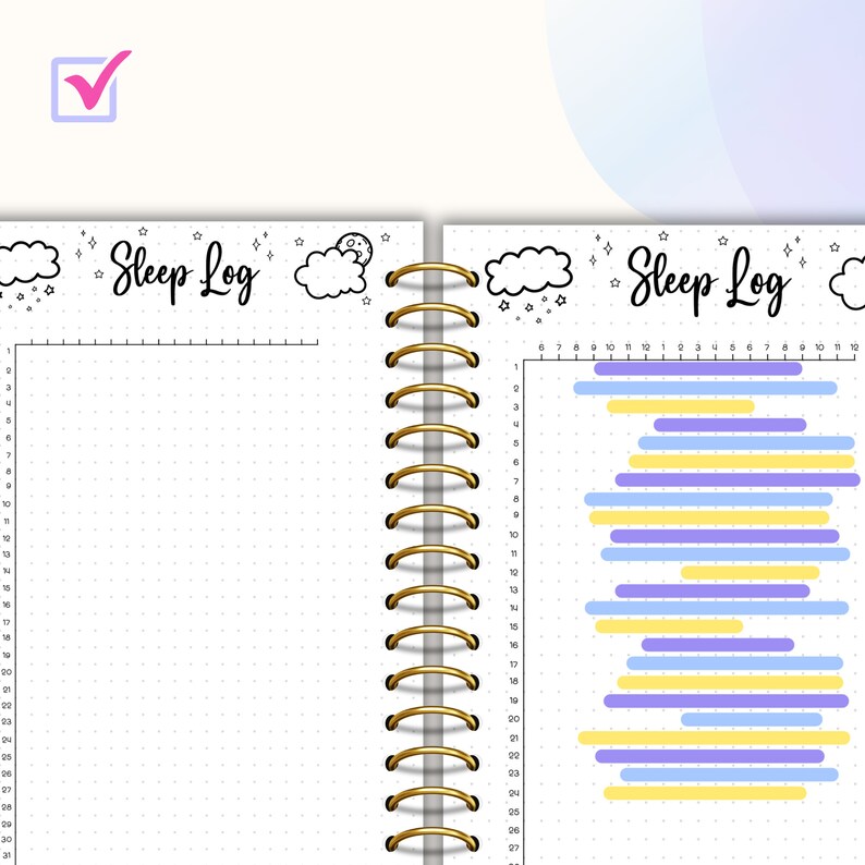 Sleep Log Bullet Journal PDF Printable Sleep Tracker Sleep Log Template ...