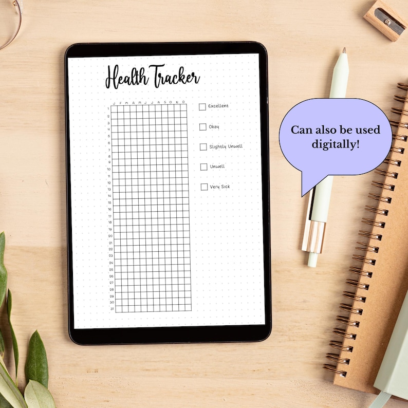 Health Tracker Bullet Journal Health Log Symptoms Tracker Health ...