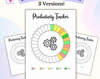 Productivity Tracker Bullet Journal Printable Productivity Tracker Digital Journal Planner Monthly Tracker Energy Tracker
