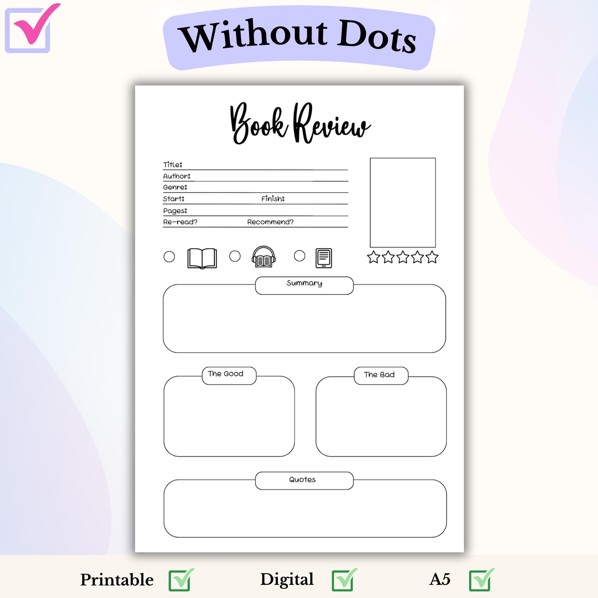 Book Review Bullet Journal Printable Book Tracker Printable Reading Log ...