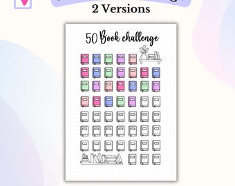 50 Buch Challenge Bullet Journal Druckbares Lesetagebuch Lesetracker Bujo Digitales Book Tracker Buchjournal Lesejournal