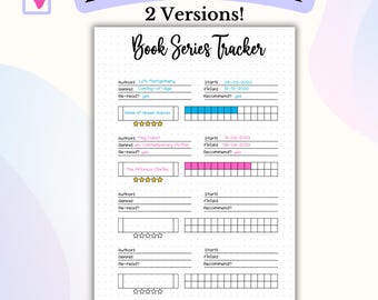 Book Series Tracker Bullet Journal Printable Book Tracker Printable Reading Log Reading Tracker Reading Journal