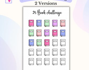 25 Buch Challenge Bullet Journal Druckbares Lesetagebuch Lesetracker Bujo Digitales Book Tracker Buchjournal Lesejournal