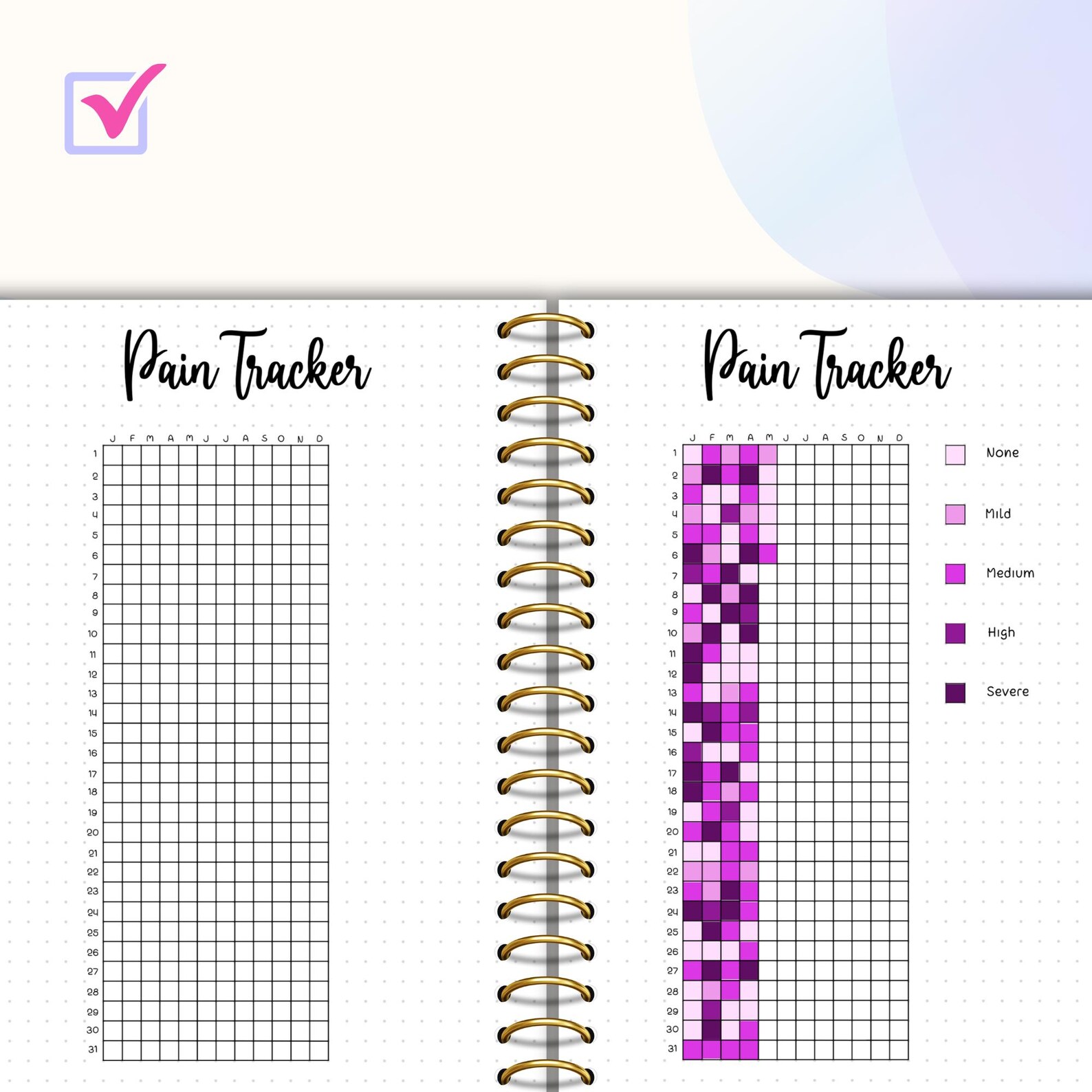 Pain Tracker Bullet Journal Printable Pain Log Health Tracker Welness ...