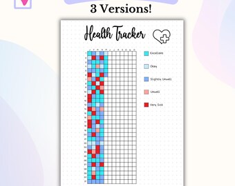 Health Tracker Bullet Journal Health Log Symptoms Tracker Health Journal Mental Health Tracker Medical Tracker