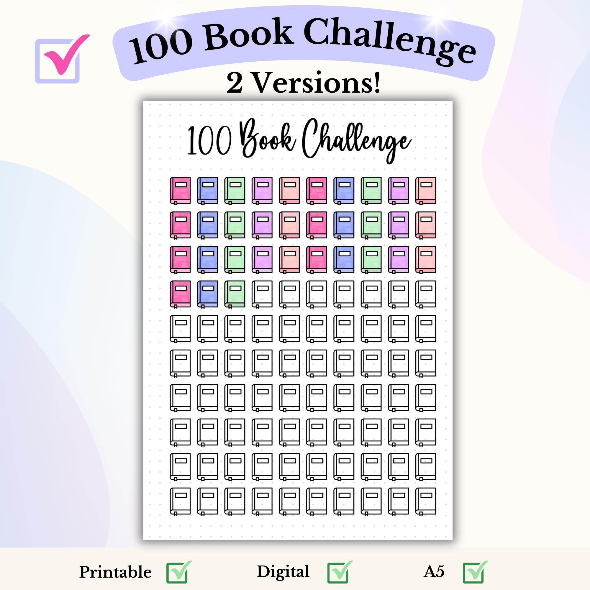 100 Book Challenge Bullet Journal Printable Reading Log Reading Tracker ...