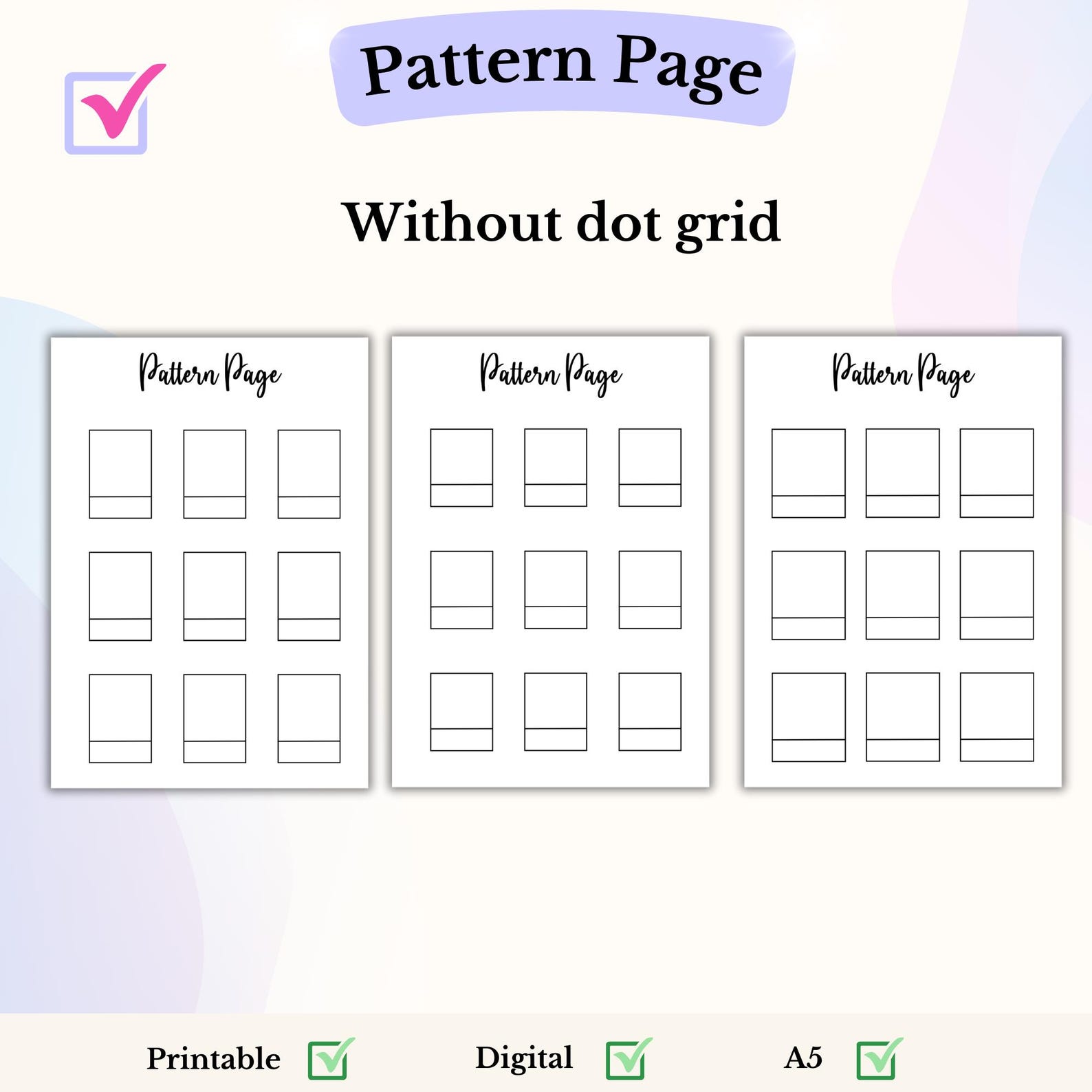 Pattern Page Bullet Journal Colour Blending Tracker Printable Page ...
