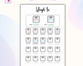 Weigh-In Tracker Bullet Journal Weight Tracker Fitness Tracker Workout Tracker Weight Log Activity Log