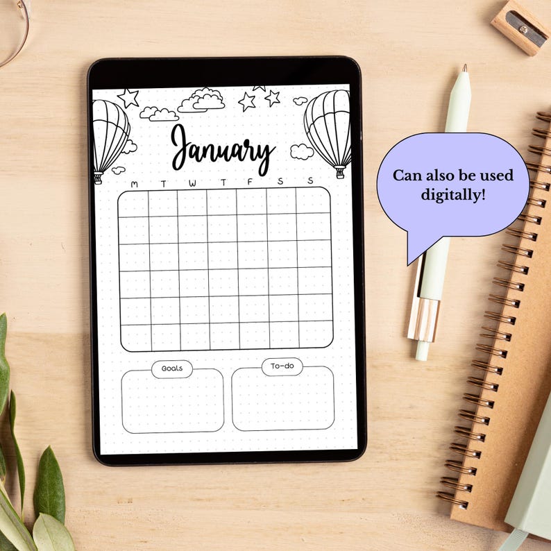 Zestaw Bullet Journal 2026 Zestaw startowy Bullet Journal Roczny tracker Miesięczne trackery Pakiet ekonomiczny Tracker nastroju Pakiet Bujo zdjęcie 8