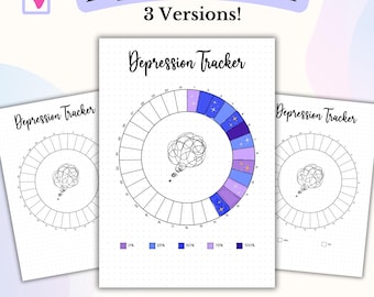 Depression Tracker Bullet Journal Printable Depression Log Mental Health Tracker Anxiety Tracker Welness Tracker