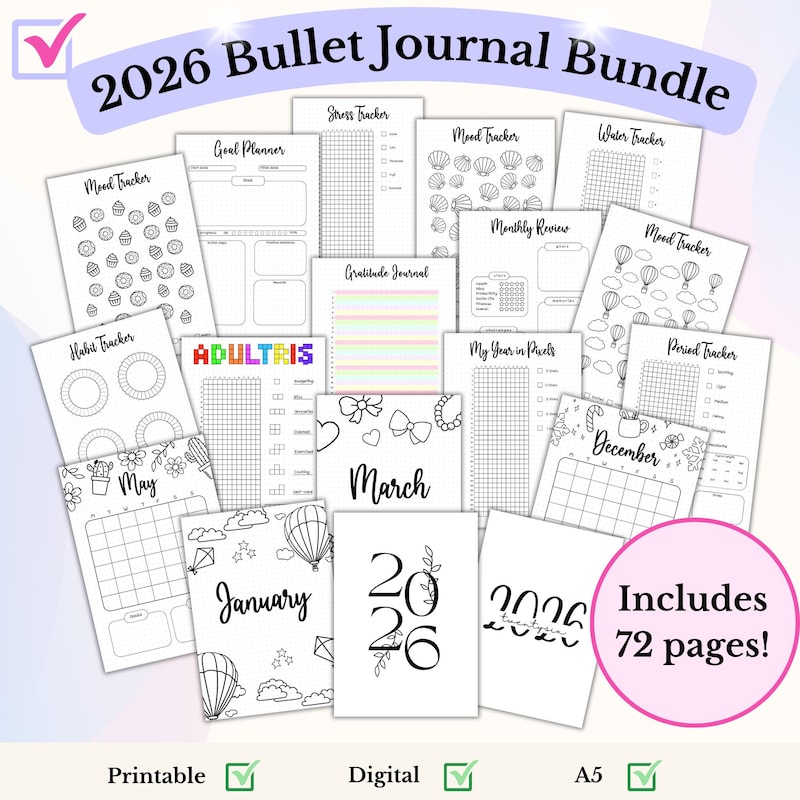 Bullet journal 2026 etsy