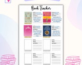 Book Tracker Bullet Journal A5 Reading Log Book Review Tracker Printable Page Digital Book Tracker Book Journal Reading Journal