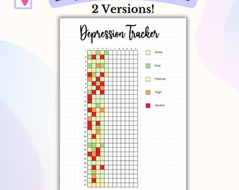 Depression Tracker Bullet Journal Printable Depression Log Mental Health Tracker Anxiety Tracker Welness Tracker