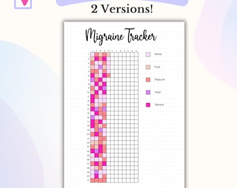 Migraine Tracker Bullet Journal Printable Migraine Log Health Tracker Pain Tracker Welness Tracker Headache Tracker Printable Bujo Page