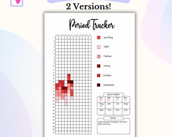 Period Tracker Bullet Journal Page Cycle Tracker Menstruation Log Yearly Tracker Period Log Template Health Tracker