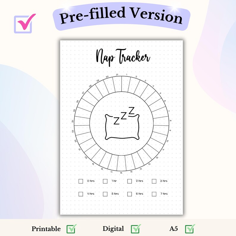 Nap Tracker Bullet Journal Printable Nap Log Sleep Tracker Sleep Log ...