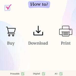 May include: A digital printable design with instructions on how to buy, download, and print. The design is available in printable and digital formats and is A5 size.
