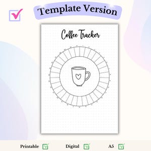 Coffee Tracker Wheel Bullet Journal Printable Page Monthly Coffee Log ...