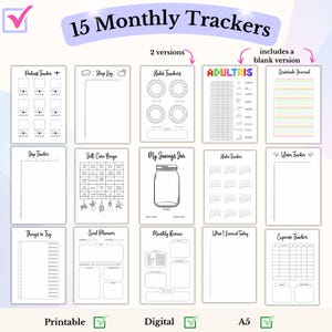 Zestaw Bullet Journal 2026 Zestaw startowy Bullet Journal Roczny tracker Miesięczne trackery Pakiet ekonomiczny Tracker nastroju Pakiet Bujo zdjęcie 6