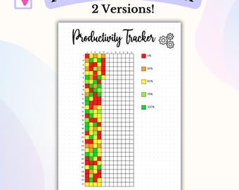 Productivity Tracker Bullet Journal Printable  Productivity Journal Mood Tracker Yearly Bujo Tracker Goal Planner