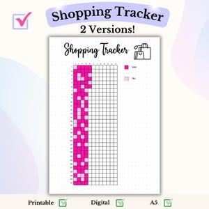 Shopping Tracker Bullet Journal Printable Bujo Page Yearly Shopping Log Spending Tracker Spending Log  Shopping Planner