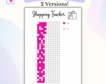 Shopping Tracker Bullet Journal Printable Bujo Page Yearly Shopping Log Spending Tracker Spending Log  Shopping Planner