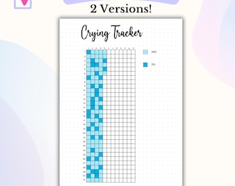 Bullet Journal de seguimiento de llantos, PDF imprimible, registro de llantos, seguimiento del estado de ánimo, seguimiento de la salud mental, seguimiento de la ansiedad, seguimiento del estrés