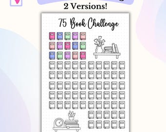 75 Buch Challenge Bullet Journal Druckbares Lesetagebuch Lesetracker Bujo Digitales Book Tracker Buchjournal Lesejournal