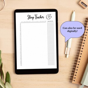 Sömnspårare med sömnkvalitetsbedömning Bullet Journal PDF Utskrivbar Månatlig sömnspårare Sömnloggmall Sömnkvalitetsspårare bild 4