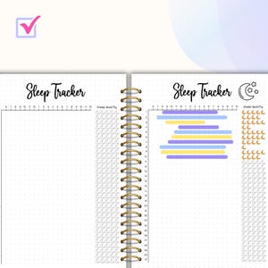 Sömnspårare med sömnkvalitetsbedömning Bullet Journal PDF Utskrivbar Månatlig sömnspårare Sömnloggmall Sömnkvalitetsspårare bild 5