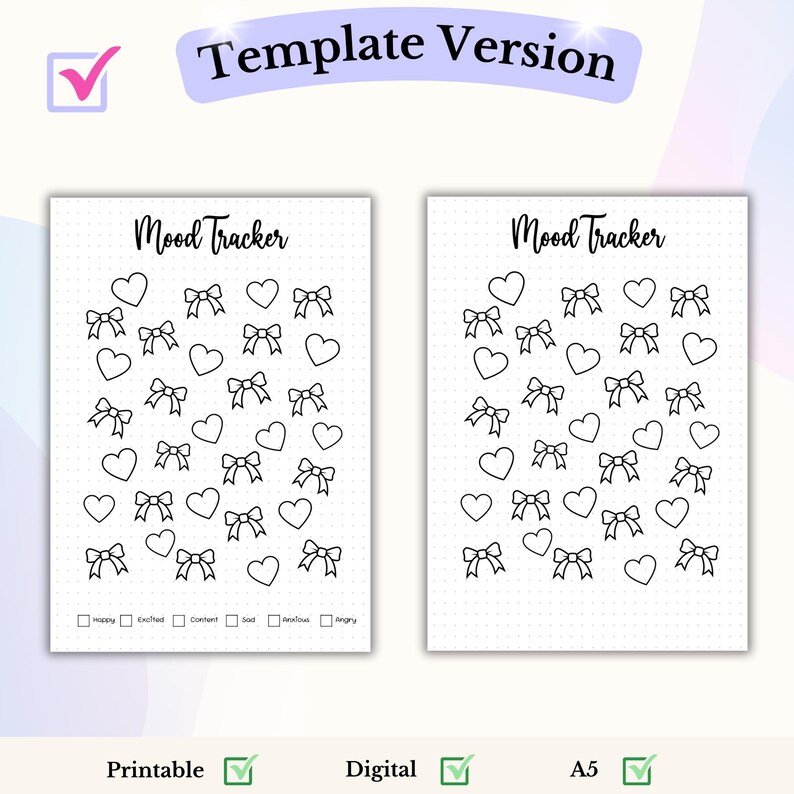 Mood Tracker Bullet Journal Bundle Value Pack Mood Tracker Emotion ...