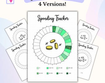 Spending Tracker Wheel Bullet Journal PDF Finance Tracker Budgeting Money Tracker Habit Tracker