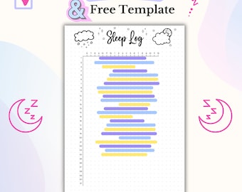Sleep Log Bullet Journal PDF Printable Sleep Tracker Sleep Log Template Sleep Quality Planner Monthly Tracker