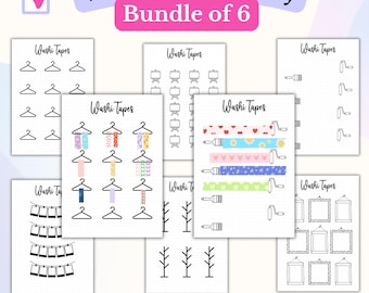 Zestaw taśm Washi do Bullet Journal Display Wydrukowane próbki taśm Washi