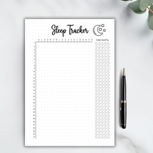 Sömnspårare med sömnkvalitetsbedömning Bullet Journal PDF Utskrivbar Månatlig sömnspårare Sömnloggmall Sömnkvalitetsspårare bild 6