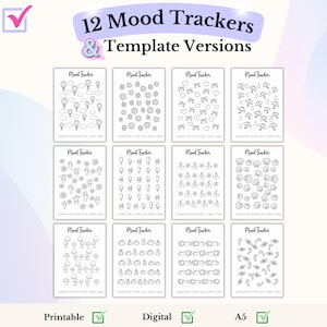 Zestaw Bullet Journal 2026 Zestaw startowy Bullet Journal Roczny tracker Miesięczne trackery Pakiet ekonomiczny Tracker nastroju Pakiet Bujo zdjęcie 7