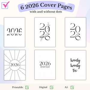Zestaw Bullet Journal 2026 Zestaw startowy Bullet Journal Roczny tracker Miesięczne trackery Pakiet ekonomiczny Tracker nastroju Pakiet Bujo zdjęcie 2