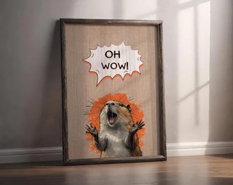 Capybara Print | Quotes Wall Art, Retro Digital Download, Printable Home Decor, Cute Capybara Quote for Animal Lovers