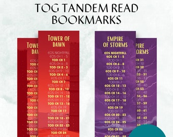 Throne of Glass - Set of 2 Tandem Read Bookmarks for Enhancing Your Reading Experience