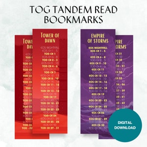 Throne of Glass - Set of 2 Tandem Read Bookmarks for Enhancing Your Reading Experience