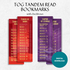 Throne of Glass - Essential Tandem Read Checklist Bookmarks - Printable Set of 2 Digital Prints