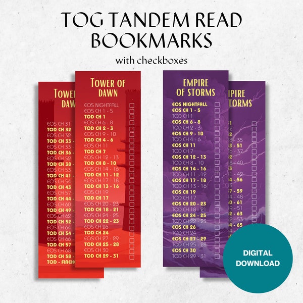 Throne of Glass - Checklist Tandem Read Bookmarks - Set of 2