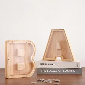 Letra de Madera - Hucha Personalizada con Inicial | Regalo único para cumpleaños y fiesta.